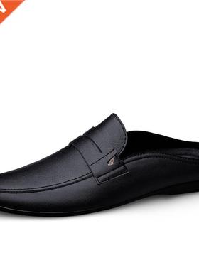 Italian Luxury Men's Slippers Genuine Leather Loafers Men Mo
