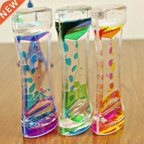 Double Color Floating Liquid Oil Acrylic Hourglass Statues