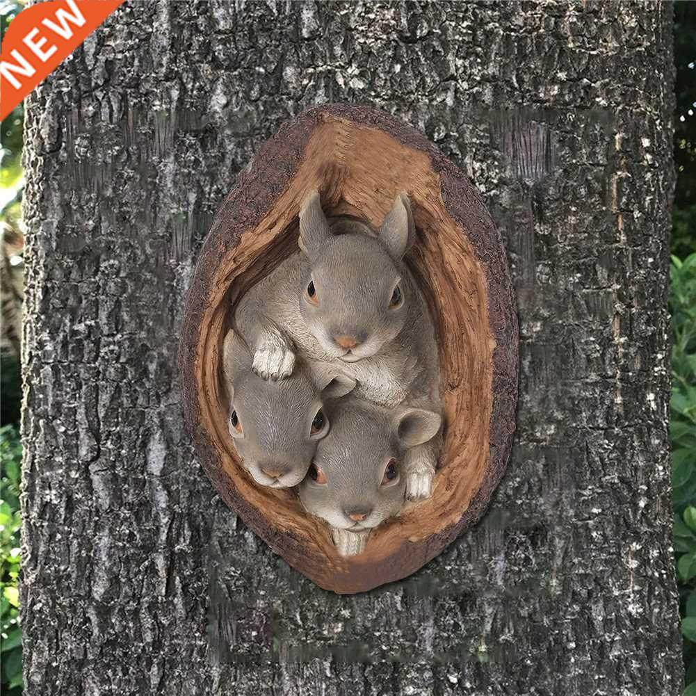 Resin Squirrel Statue Figurine Ornaments for Garden Gift图片