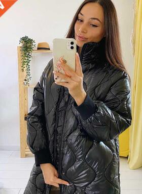 Down Cotton Coat Women's Long Stand Collar 2021 Winter New K