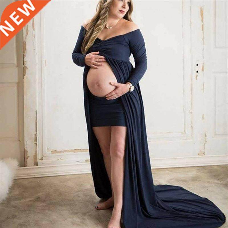 Cotton Family Matching Clothes Maxi Gown Maternity Photograp图片