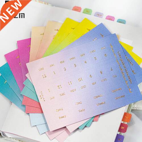 10 Sheets Gradient Colors Index Stickers Kawaii Stationery D