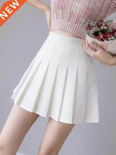 Zoki Sexy Women Pleated Skirt Summer High Waist Chic A Line
