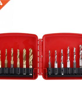 12pcs M3-M10 Hex Shank Titanium Plated HSS Screw Thread Metr