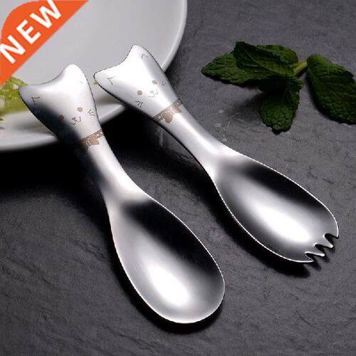 Cute 04 stainless steel cartoon fish head spoon dessert