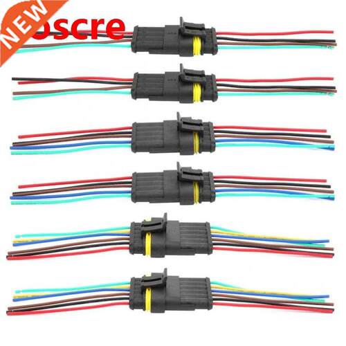 2 Sets 4/5/6 Pin Car Waterproof Electrical Connector Plug wi