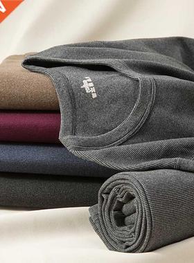 Men's Warm Suit Round Neck Autumn Clothes Autumn Pants Middl