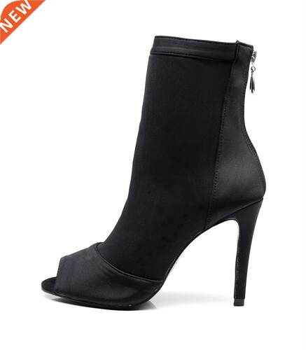 Women Dance Boots High Heel Ladies Comfortable Elastic Cloth