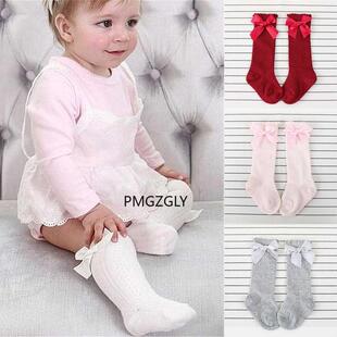 Kids Socks White autumn Toddlers Girls Big Bow Knee High Lon