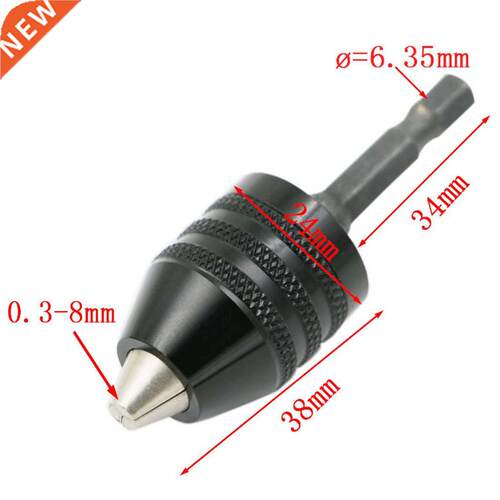 0.3-8mm Black Keyless Drill Chuck Screwdriver Impact Driver