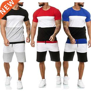 Summer Sport Fitness Homewear Men's Shorts Sleeve T-Shirt +