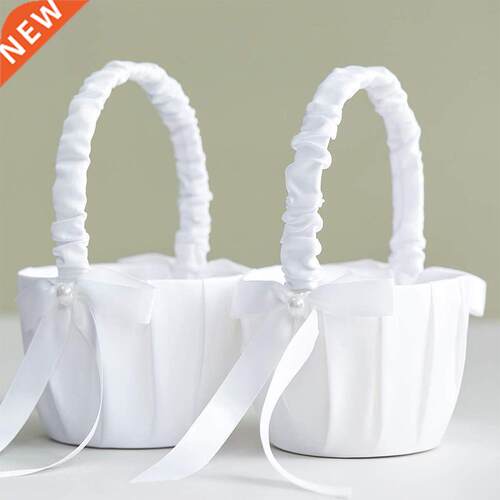Wedding Flower Basket Flower Ribbon Bowknot Flower Basket