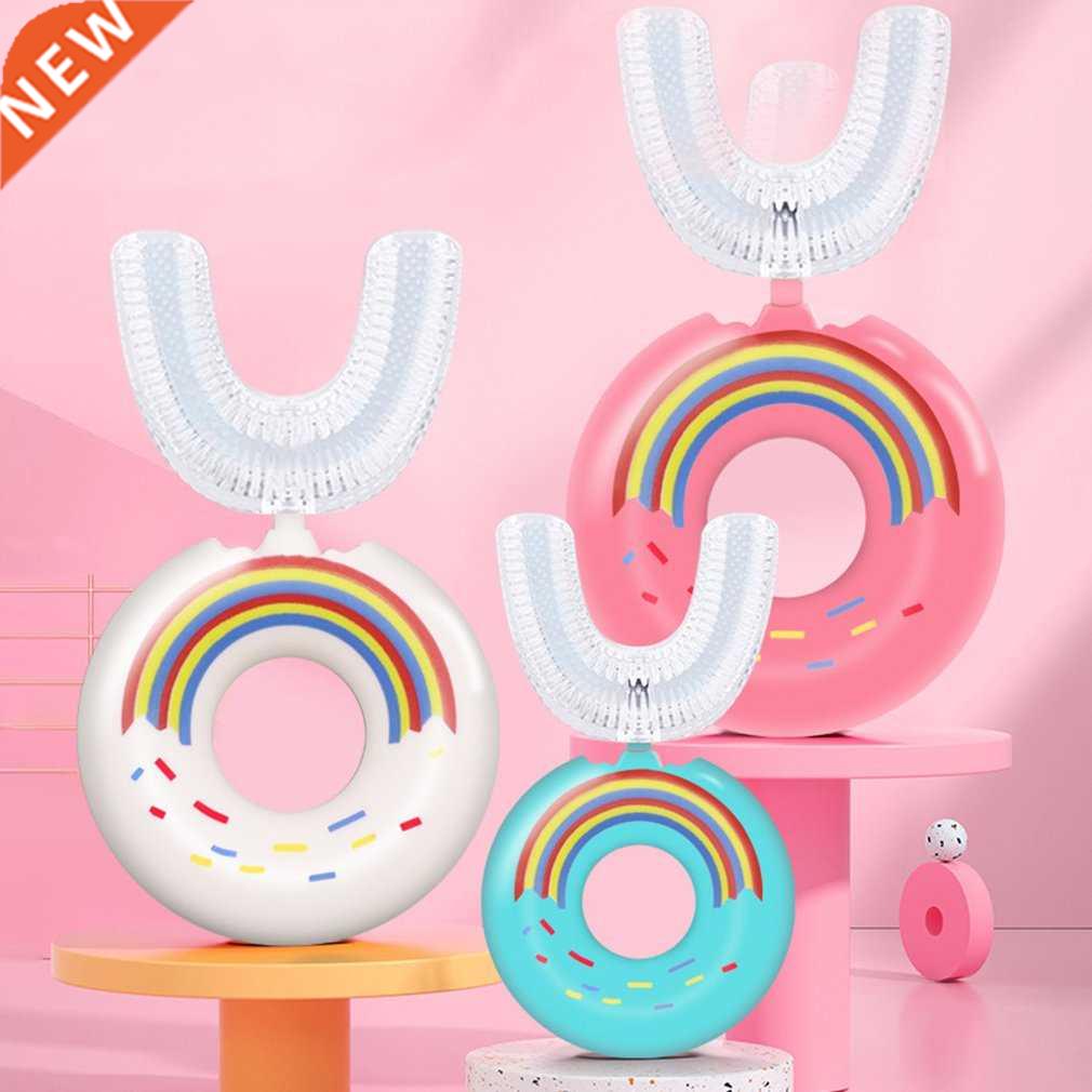 Children 360 Degree Doughnut Mnul Toothbrush Kids Silicone