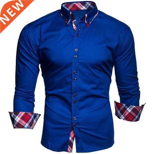 Classic Fit Casual Business Men Dress Shirt Men'S Long Sleev