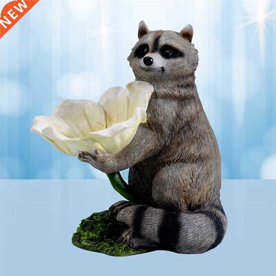 Realistic Raccoon Model Flowerpot Cute Garden Courtyard