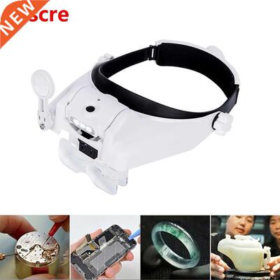Head Mounted Binocular Eyewear Loupe Magnifier USB Rechargea