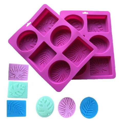 6Cavty Wavy Flowers Leaves Slcone Handmade Soap Mold