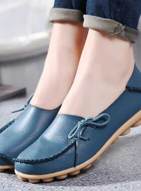 New Moccasins Women Flats Autumn Woman Loafers Genuine Leat