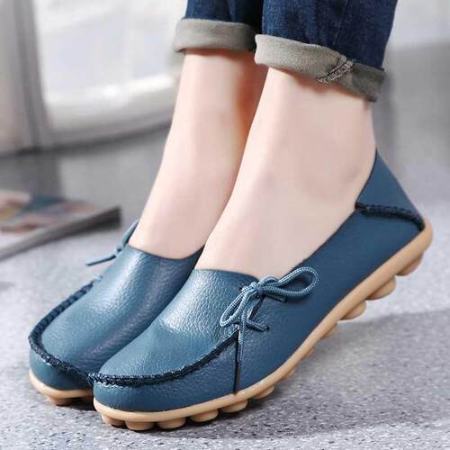New Moccasins Women Flats Autumn Woman Loafers Genuine Leat