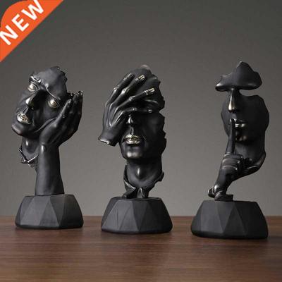 XXXL Silence Is Gold Statue Resin Abstract Nordic Sculpture