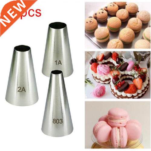 3Pcs Large Size Round Metal Cake Cream Decoration Tip