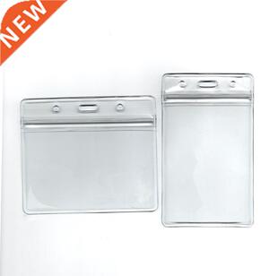 10 PCS Transparent Vinyl Plastic ID Card Holder with Zipper