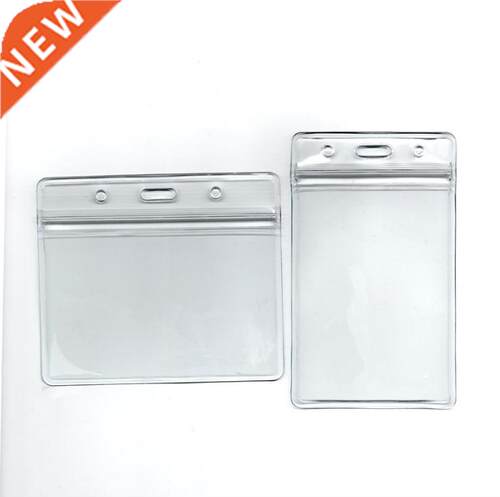 10 PCS Transparent Vinyl Plastic ID Card Holder with Zipper