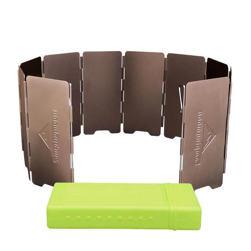 10Plates Camping Gas Stove Burner Wind Shield Screen Aluminu