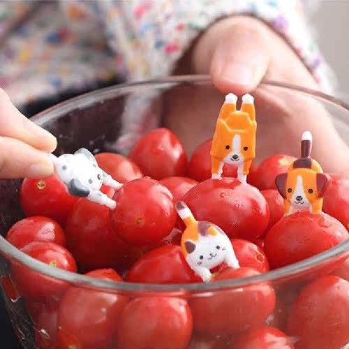 7Pcs Cute Mini Animal Cartoon Food Picks Children Snack