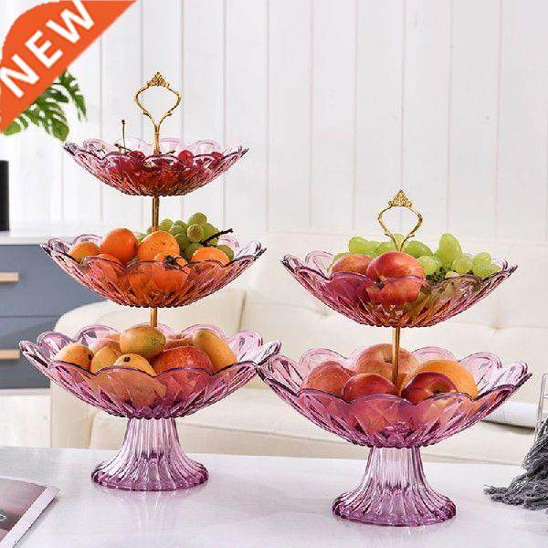 2/3 Tiers Plastic Plate Fruit Bowls Decorative Party