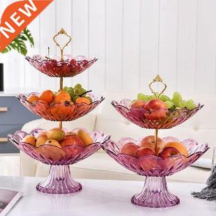 2/3 Tiers Plastic Plate Fruit Bowls Decorative Party