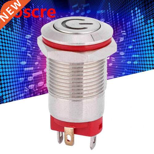 12mm Metal Push Button Switch 4 Pin Water-proof Flat Head Ri