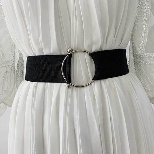 Belts for Women Simple Waist Elastic Ladies Band Round Buckl