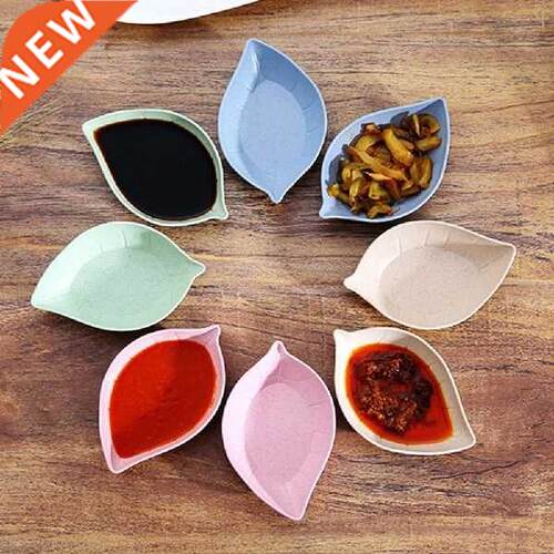 4Pcs Leaf-Shape Kitchen Sauce Dish Plates Bowls Seasoning