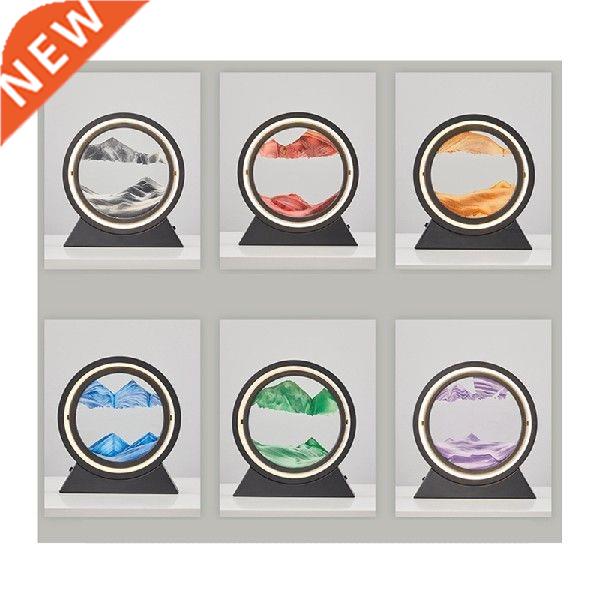 Moving Art Sand Hourglass Table Lamp Craft Quicksand 3D