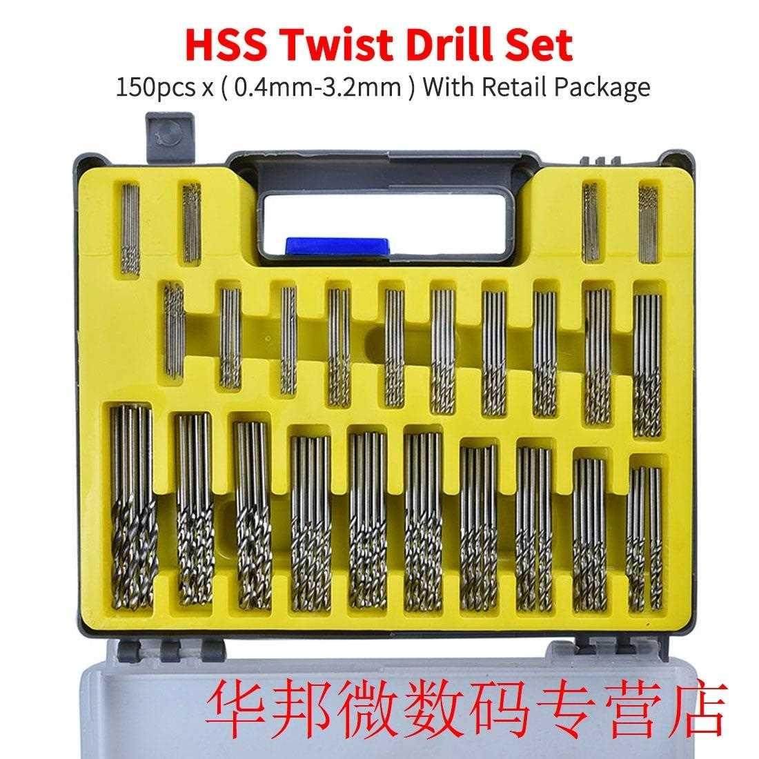 0.4-.2mm 150pcs Drill Bit Set Small Precision With Carry Ca