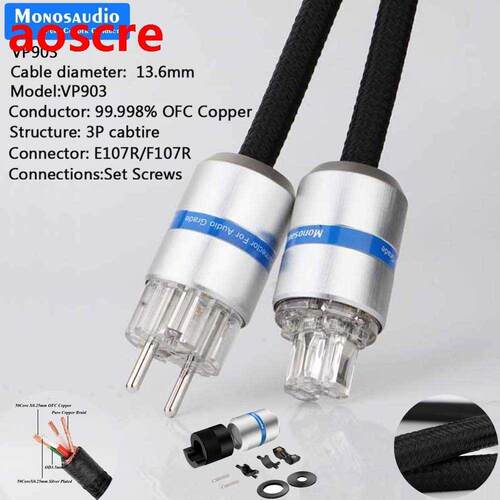 Monosaudio XHi-End Hifi Audio Power Cable Power Cord with EU