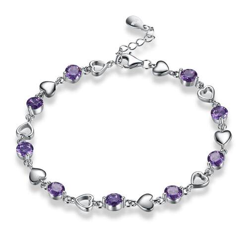 TGB02 Glitter Zirconia stone Heart Bracelet for women Weddin