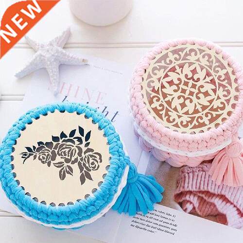 2Pcs Natural Wooden Basket Bottom Crochet Basket Base for