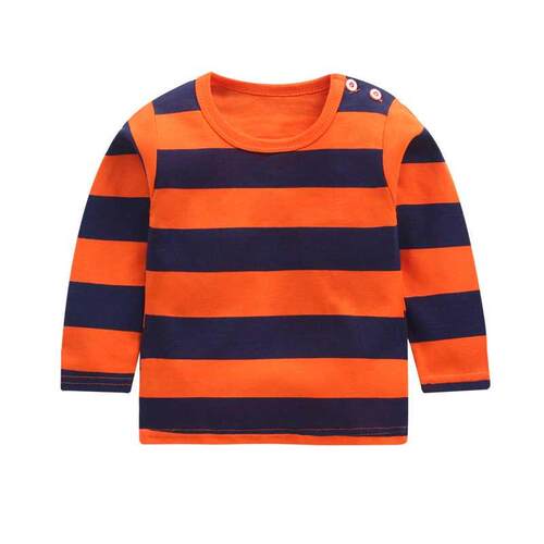 New Arrivel Striped Baby Girls Cotton Long Sleeve T-shirt 12