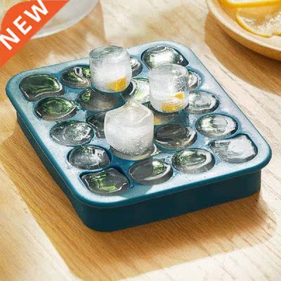 Creative Round Ice Cube Tray with Lid Silicone Ice Cube