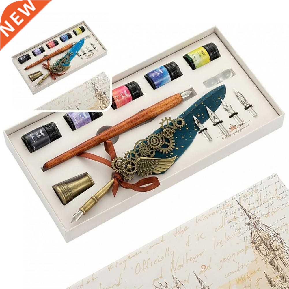 Eco-friendly 1 Set Useful High Quality Gift Feather Dip Pen