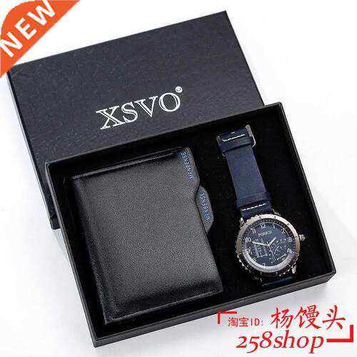 Luxury Quartz Wrist Watch Card Wallet Gift for men friend