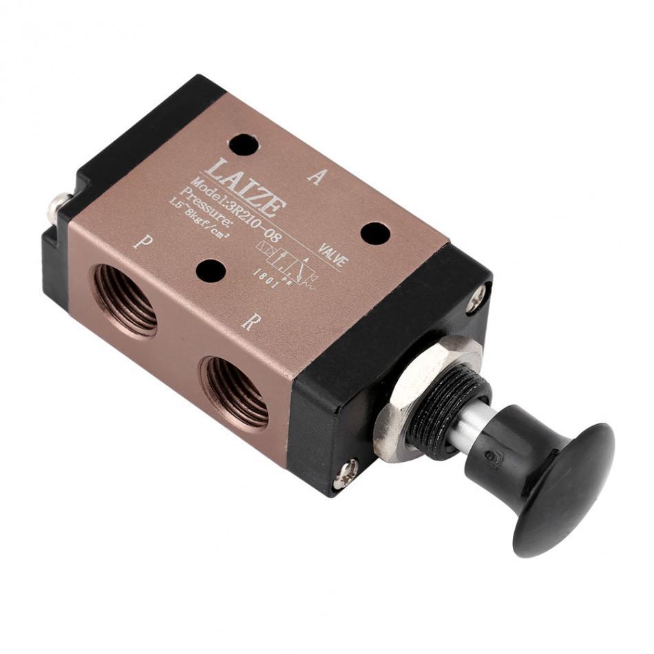 Hand Push Pull Control Pneumatic Valve 3 Port 2 Position G1/