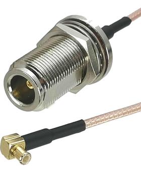 1Pcs RG16 N Female jack Bulkhead to MCX Male plug Right ang