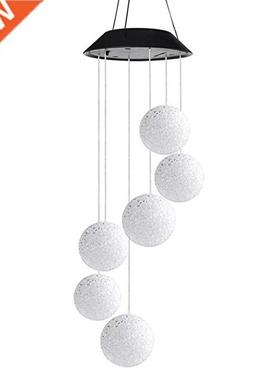 Solar LED Wind Chime Lights Crystal Ball Color Changing