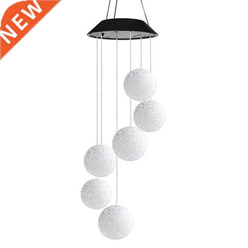Solar LED Wind Chime Lights Crystal Ball Color Changing