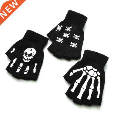 Halloween Style Gloves Horror Skull Claw Bone Skeleton Half