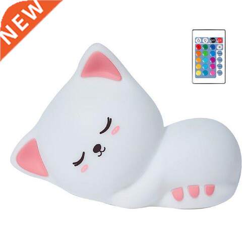 Silicone Cat Night Light Cat Lamp For Kids Bedroom USB