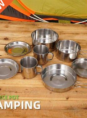 Collapsible Camping Cookware Mess Kit Non-Stick Easy